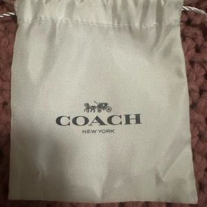 Coach mini dust bag white 5x5 cinch top closure